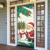 Dominica Christmas Door Cover with Santa Snowman and Tropical Carnival Headpiece - Wonder Print Shop