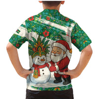 Dominica Christmas Family Matching Mermaid Dress and Hawaiian Shirt with Santa Snowman and Tropical Carnival Headpiece - Wonder Print Shop