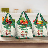Dominica Christmas Grocery Bag with Santa Snowman and Tropical Carnival Headpiece - Wonder Print Shop