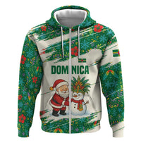 Dominica Christmas Hoodie with Santa Snowman and Tropical Carnival Headpiece - Wonder Print Shop
