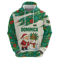 Dominica Christmas Hoodie with Santa Snowman and Tropical Carnival Headpiece - Wonder Print Shop