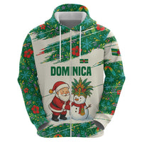 Dominica Christmas Hoodie with Santa Snowman and Tropical Carnival Headpiece - Wonder Print Shop