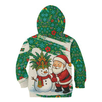 Dominica Christmas Kid Hoodie with Santa Snowman and Tropical Carnival Headpiece - Wonder Print Shop