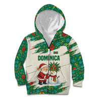 Dominica Christmas Kid Hoodie with Santa Snowman and Tropical Carnival Headpiece - Wonder Print Shop