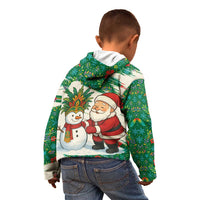 Dominica Christmas Kid Hoodie with Santa Snowman and Tropical Carnival Headpiece - Wonder Print Shop