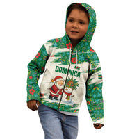 Dominica Christmas Kid Hoodie with Santa Snowman and Tropical Carnival Headpiece - Wonder Print Shop