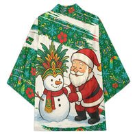 Dominica Christmas Kimono with Santa Snowman and Tropical Carnival Headpiece - Wonder Print Shop