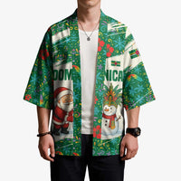 Dominica Christmas Kimono with Santa Snowman and Tropical Carnival Headpiece - Wonder Print Shop