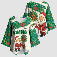 Dominica Christmas Kimono Sleeve Blouse with Santa Snowman and Tropical Carnival Headpiece - Wonder Print Shop