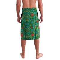 Dominica Christmas Lavalava with Santa Snowman and Tropical Carnival Headpiece - Wonder Print Shop
