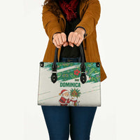 Dominica Christmas Leather Bag with Santa Snowman and Tropical Carnival Headpiece - Wonder Print Shop