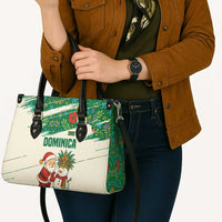Dominica Christmas Leather Bag with Santa Snowman and Tropical Carnival Headpiece - Wonder Print Shop