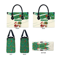 Dominica Christmas Leather Bag with Santa Snowman and Tropical Carnival Headpiece - Wonder Print Shop