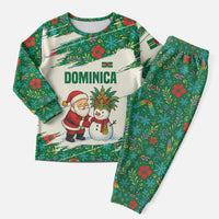 Dominica Christmas Pajama Set with Santa Snowman and Tropical Carnival Headpiece - Wonder Print Shop