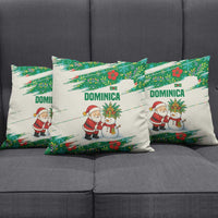 Dominica Christmas Pillow Cover with Santa Snowman and Tropical Carnival Headpiece - Wonder Print Shop
