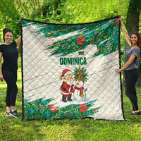 Dominica Christmas Quilt with Santa Snowman and Tropical Carnival Headpiece - Wonder Print Shop