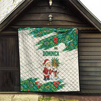 Dominica Christmas Quilt with Santa Snowman and Tropical Carnival Headpiece - Wonder Print Shop