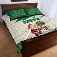 Dominica Christmas Quilt Bed Set with Santa Snowman and Tropical Carnival Headpiece - Wonder Print Shop