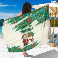 Dominica Christmas Sarong with Santa Snowman and Tropical Carnival Headpiece - Wonder Print Shop