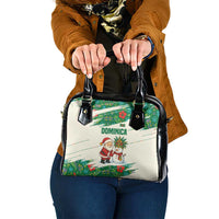 Dominica Christmas Shoulder Handbag with Santa Snowman and Tropical Carnival Headpiece - Wonder Print Shop
