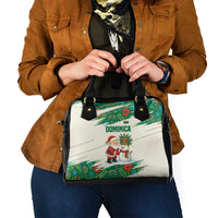 Dominica Christmas Shoulder Handbag with Santa Snowman and Tropical Carnival Headpiece - Wonder Print Shop
