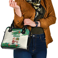 Dominica Christmas Shoulder Handbag with Santa Snowman and Tropical Carnival Headpiece - Wonder Print Shop