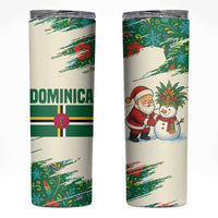 Dominica Christmas Skinny Tumbler with Santa Snowman and Tropical Carnival Headpiece - Wonder Print Shop