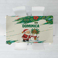 Dominica Christmas Tablecloth with Santa Snowman and Tropical Carnival Headpiece - Wonder Print Shop