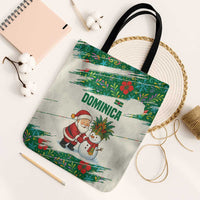 Dominica Christmas Tote Bag with Santa Snowman and Tropical Carnival Headpiece - Wonder Print Shop