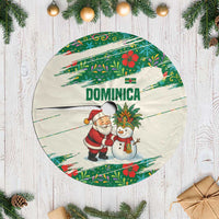 Dominica Christmas Tree Skirt with Santa Snowman and Tropical Carnival Headpiece - Wonder Print Shop