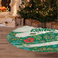 Dominica Christmas Tree Skirt with Santa Snowman and Tropical Carnival Headpiece - Wonder Print Shop
