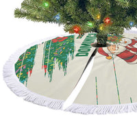 Dominica Christmas Tree Skirt with Santa Snowman and Tropical Carnival Headpiece - Wonder Print Shop