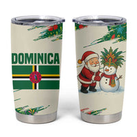Dominica Christmas Tumbler Cup with Santa Snowman and Tropical Carnival Headpiece - Wonder Print Shop