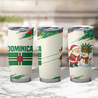 Dominica Christmas Tumbler Cup with Santa Snowman and Tropical Carnival Headpiece - Wonder Print Shop