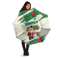 Dominica Christmas Umbrella with Santa Snowman and Tropical Carnival Headpiece - Wonder Print Shop