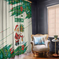 Dominica Christmas Window Curtain with Santa Snowman and Tropical Carnival Headpiece - Wonder Print Shop