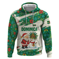 Dominica Christmas Zip Hoodie with Santa Snowman and Tropical Carnival Headpiece - Wonder Print Shop