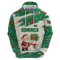 Dominica Christmas Zip Hoodie with Santa Snowman and Tropical Carnival Headpiece - Wonder Print Shop