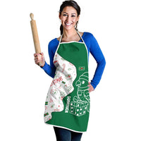 Dominica Christmas Apron with Parrot Gift Box and Festive Pattern Design - Wonder Print Shop