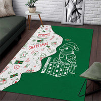 Dominica Christmas Area Rug with Parrot Gift Box and Festive Pattern Design - Wonder Print Shop