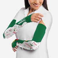 Dominica Christmas Arm Sleeves with Parrot Gift Box and Festive Pattern Design - Wonder Print Shop