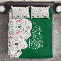 Dominica Christmas Bedding Set with Parrot Gift Box and Festive Pattern Design - Wonder Print Shop