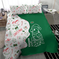 Dominica Christmas Bedding Set with Parrot Gift Box and Festive Pattern Design - Wonder Print Shop