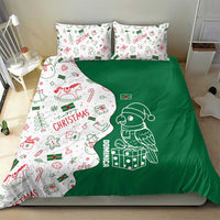 Dominica Christmas Bedding Set with Parrot Gift Box and Festive Pattern Design - Wonder Print Shop