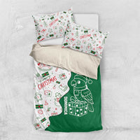 Dominica Christmas Bedding Set with Parrot Gift Box and Festive Pattern Design - Wonder Print Shop