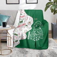 Dominica Christmas Blanket with Parrot Gift Box and Festive Pattern Design - Wonder Print Shop