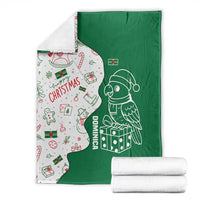 Dominica Christmas Blanket with Parrot Gift Box and Festive Pattern Design - Wonder Print Shop