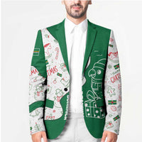 Dominica Christmas Blazer with Parrot Gift Box and Festive Pattern Design - Wonder Print Shop