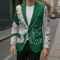 Dominica Christmas Blazer with Parrot Gift Box and Festive Pattern Design - Wonder Print Shop