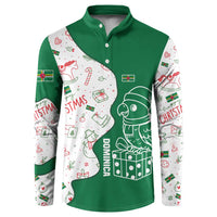 Dominica Christmas Button Sweatshirt with Parrot Gift Box and Festive Pattern Design - Wonder Print Shop